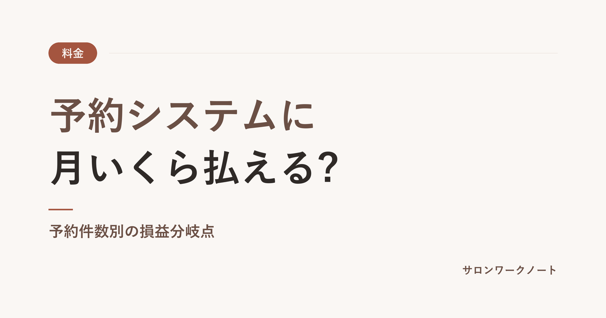 予約システムに月いくら払えるか